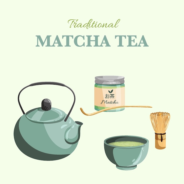 Free vector matcha tea collection