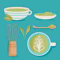 Free vector matcha tea collection