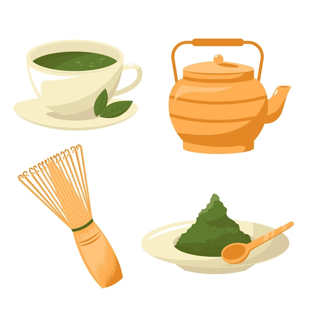 Free vector matcha tea collection