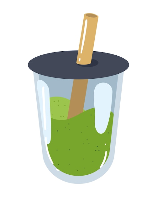 Matcha tea drink icon isolated vector