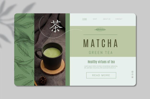 matcha tea landing page template