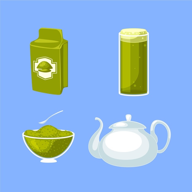 Free vector matcha tea pack