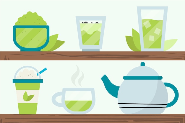 Free vector matcha tea pack