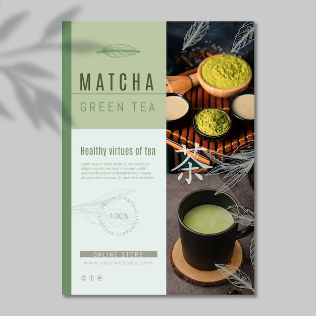 matcha tea poster template