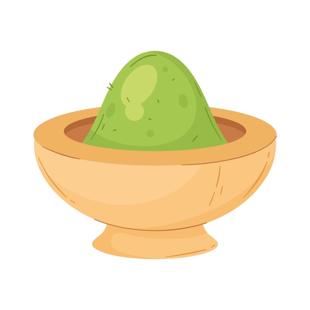 Free vector matcha tea powder bowl