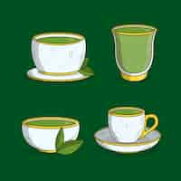 Free vector matcha tea set