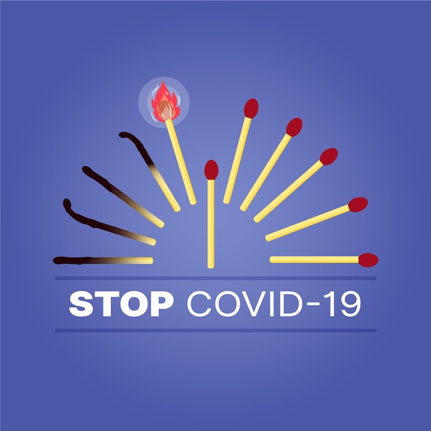 Free vector matches concept stop coronavirus