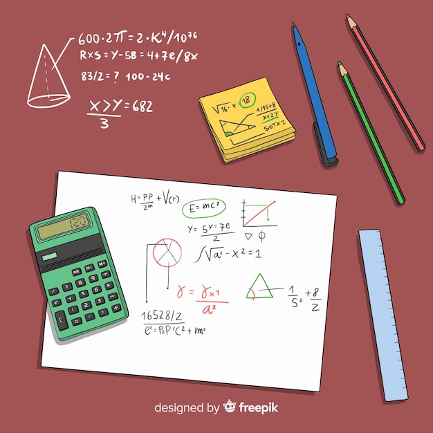 Vettore gratuito sfondo di matematica