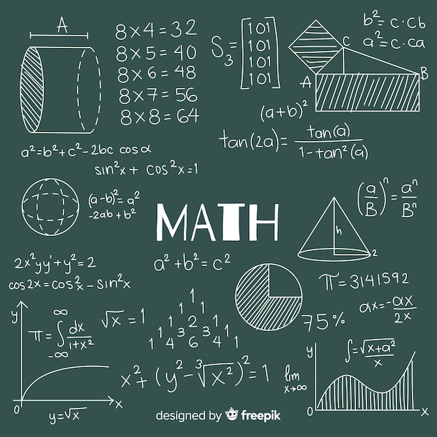 Free vector math chalkboard background