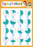 Free vector a math fraction worksheet