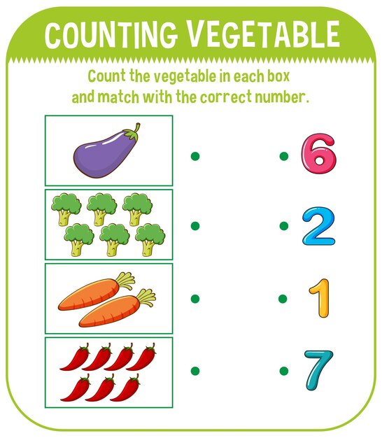 야채 계산과 수학 게임 템플릿