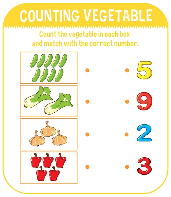 야채 계산과 수학 게임 템플릿