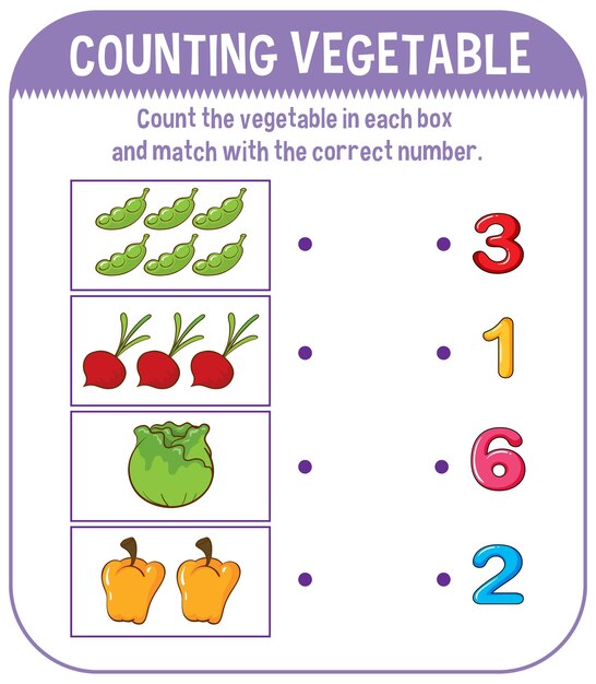 야채 계산과 수학 게임 템플릿
