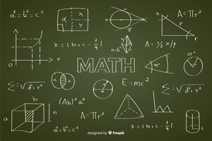 Free vector maths realistic chalkboard background
