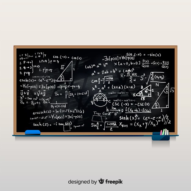 Maths realistic chalkboard background