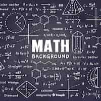 Free vector maths realistic chalkboard background