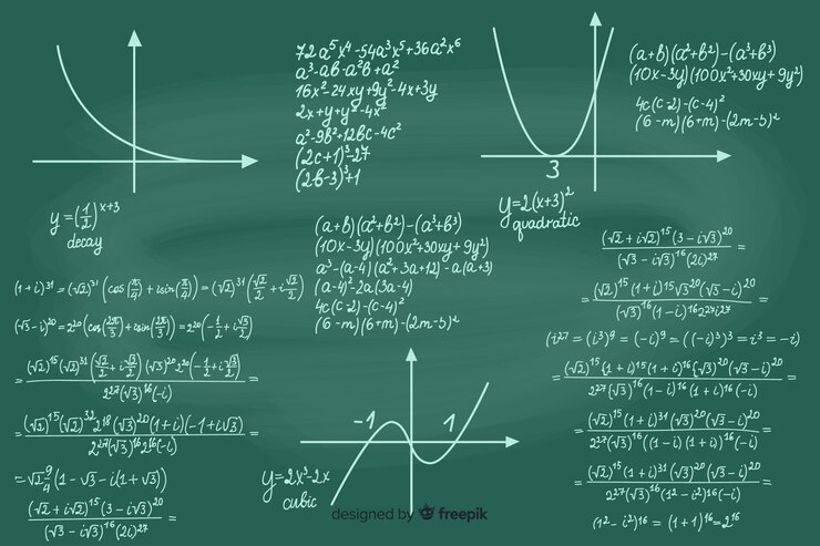 Free Vector maths realistic chalkboard background