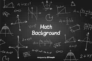 Free vector maths realistic chalkboard background