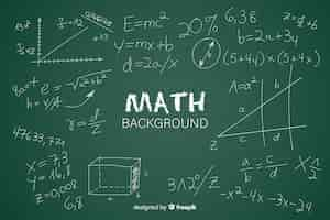 Free vector maths realistic chalkboard background