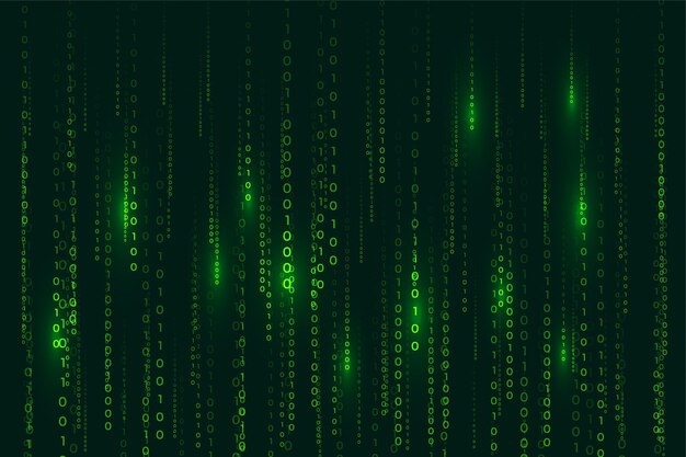 Matrix style binary code digital background with falling numbers