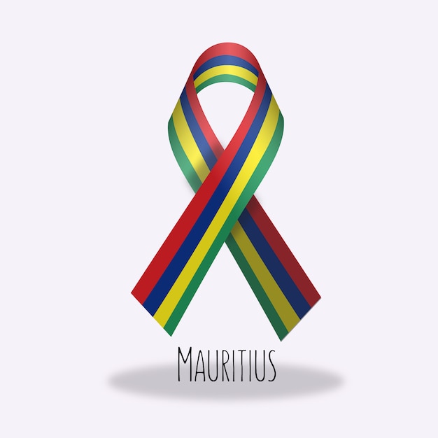 Free vector mauritius flag ribbon design