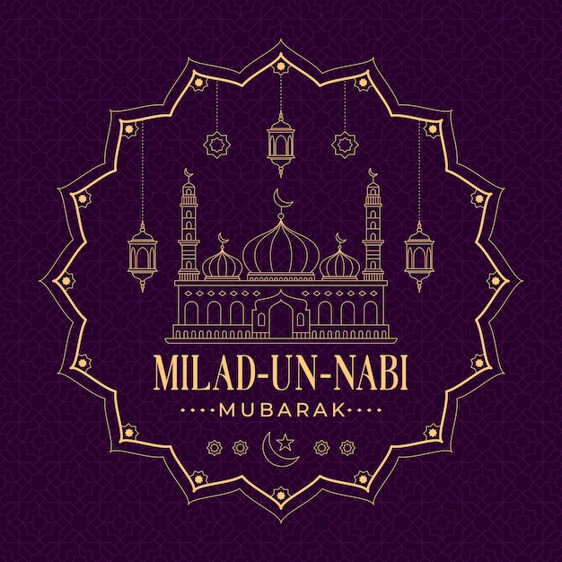 Mawlid islamic event greeting design