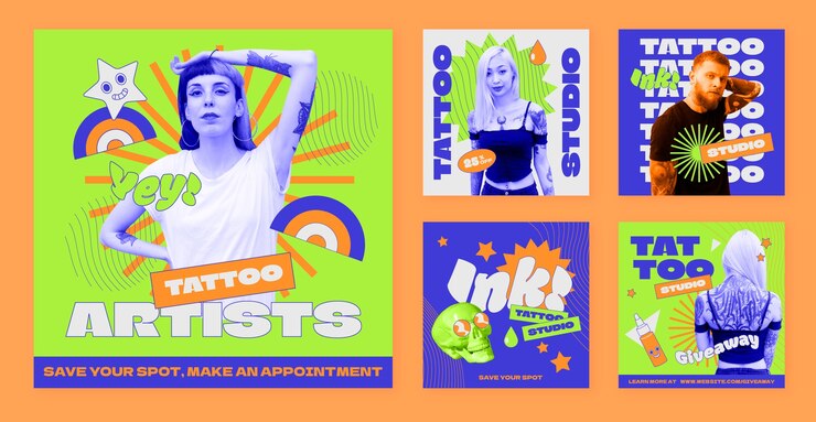 Free Vector maximalism instagram post template design