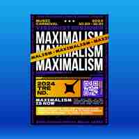 Free vector maximalism poster template design