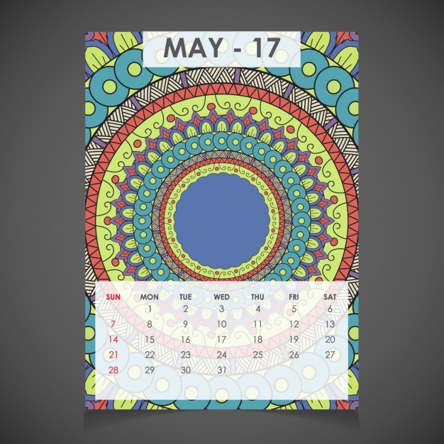 May ornamental calendar for 2017