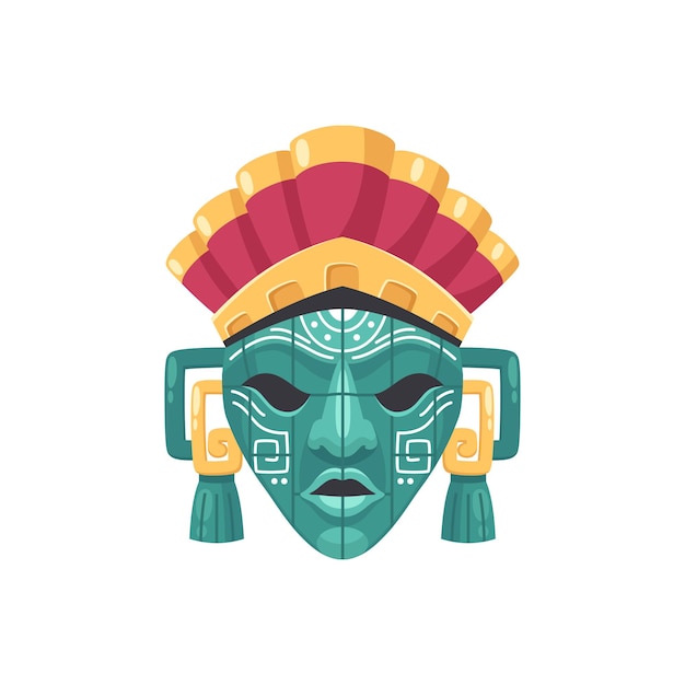 Mayan civilization mask illustration