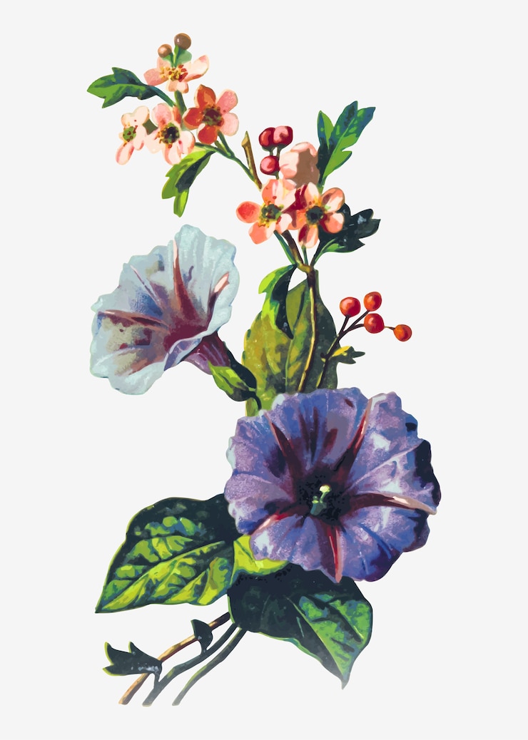 Free Vector mayflowers in vintage style
