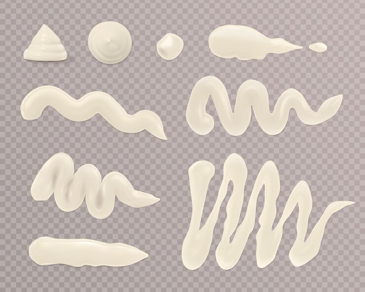 Free Vector mayonnaise white sauce spots set isolated