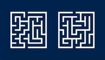 Free vector maze game square pattern banner discover the hidden path