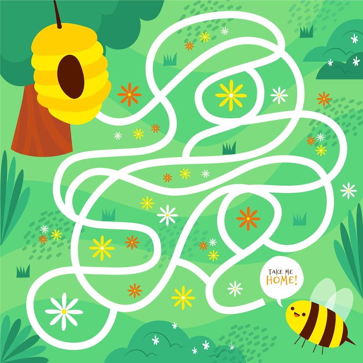 Free Vector maze for kids illustration