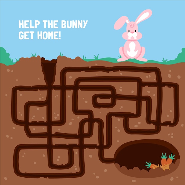 Maze for kids illustration