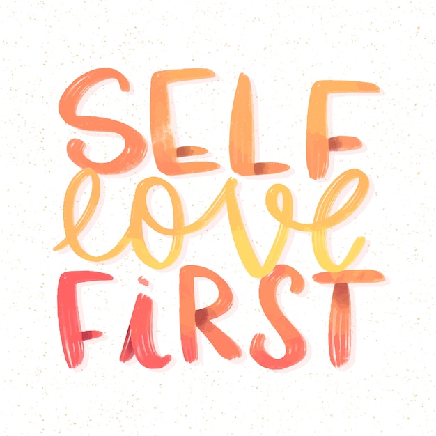 Free vector me love first self-love lettering