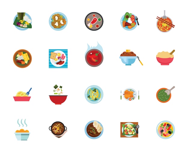 Meal icon set