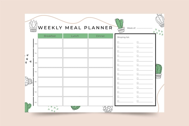 Meal planner template