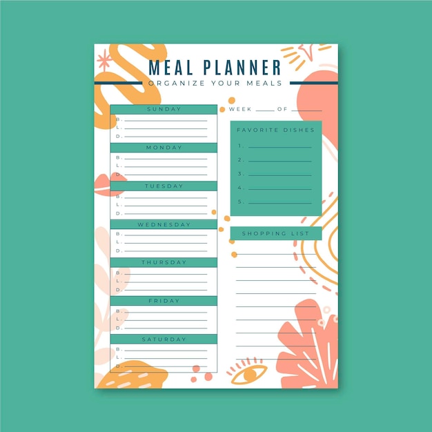 Meal planner template