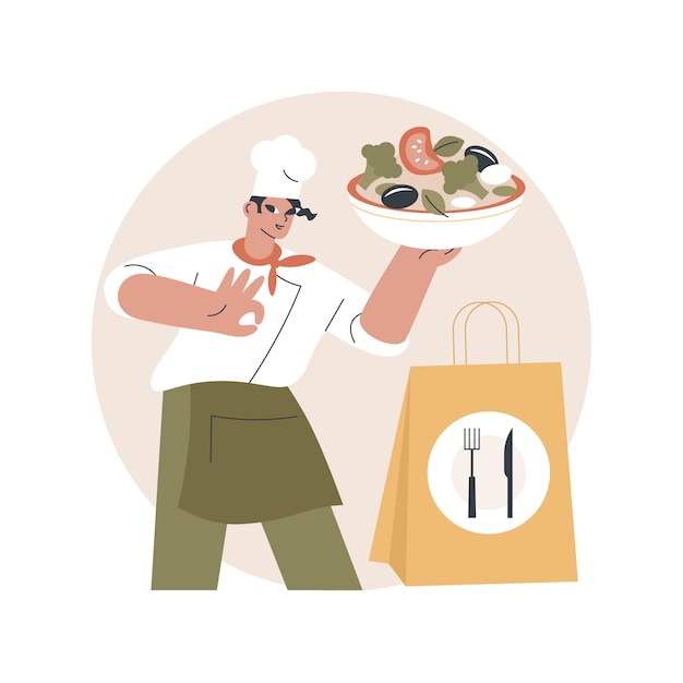 Vettore gratuito illustrazione astratta del servizio di preparazione dei pasti
