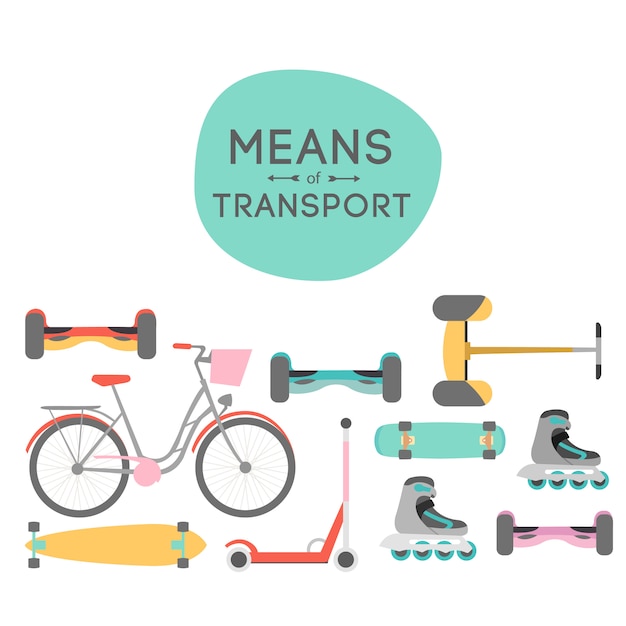 Means of transport background illustration with text area