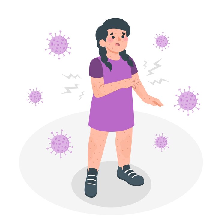 Free Vector measles concept illustration