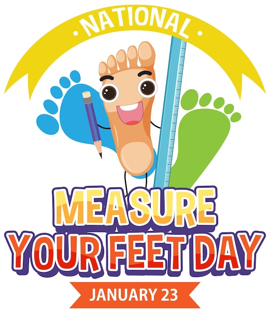 Vettore gratuito misura il design del banner del giorno dei tuoi piedi
