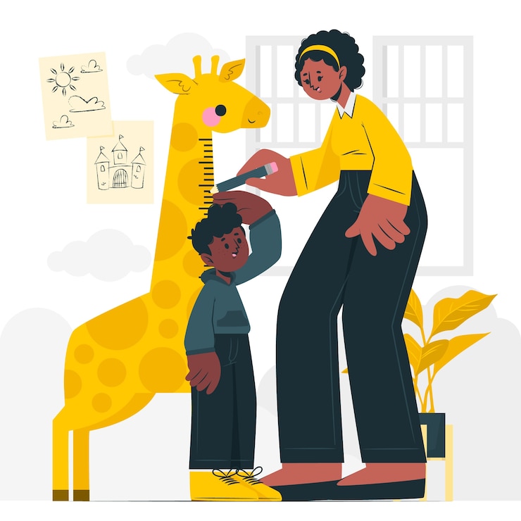 Free Vector measuring child concept illustration