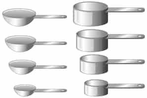 Free vector measuring cups and spoons set for baking and cooking