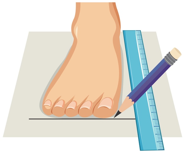 Free vector measuring foot size vector