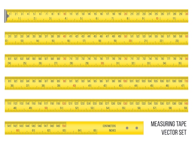Measuring tape in centimeters and inches set