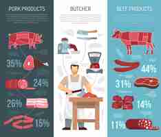 Free vector meat products vertical vanners