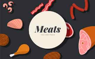 Free vector meat vector pack on black background