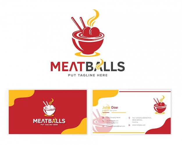 Meatball bakso  chef logo template vector illustration 